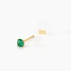 Boucles D'oreilles Puces Elea Jardin Serti Griffe Or Jaune Emeraude