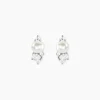 Boucles D'Oreilles Puces Elea Argent Blanc Perle De Culture Oxyde De Zirconium
