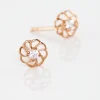 Boucles D'oreilles Puces Eleanor Fleur Or Rose Oxyde De Zirconium