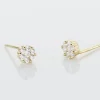 Boucles D'oreilles Puces Eleanor Fleur Or Jaune Oxyde De Zirconium