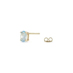 Boucles D'oreilles Puces Elea Serti Griffe Or Jaune Topaze
