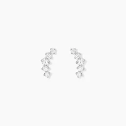 Boucles D'oreilles Puces Elinore Argent Blanc Oxyde De Zirconium