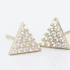 Boucles D'oreilles Puces Eloane Triangle Or Jaune Oxyde De Zirconium