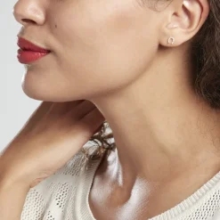 Boucles D'oreilles Puces Elouen Fer A Cheval Or Jaune Oxyde