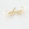 Boucles D'oreilles Puces Eolande Or Jaune Perle De Culture