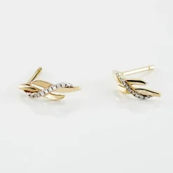 Boucles D'oreilles Puces Ester Or Jaune Diamant