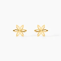 Boucles D'oreilles Puces Fadia Fleur Or Jaune