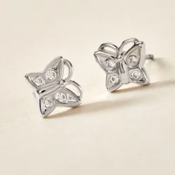 Boucles D'oreilles Puces Farasha Argent Blanc Oxyde De Zirconium