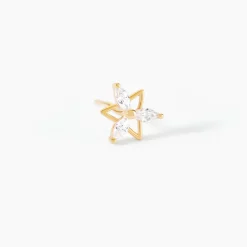 Boucles D'Oreilles Puces Farid Or Jaune Oxyde De Zirconium