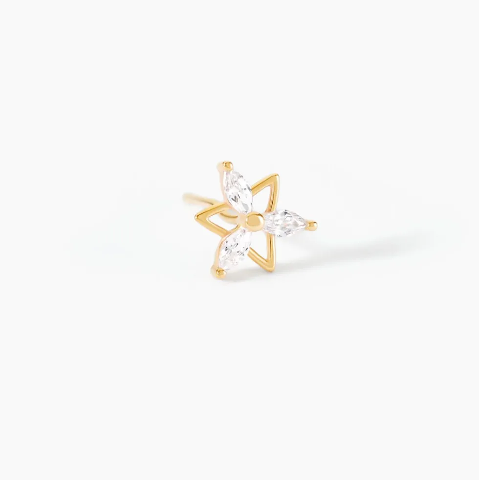 Boucles D'Oreilles Puces Farid Or Jaune Oxyde De Zirconium
