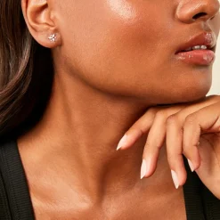 Boucles D'Oreilles Puces Farid Or Jaune Oxyde De Zirconium