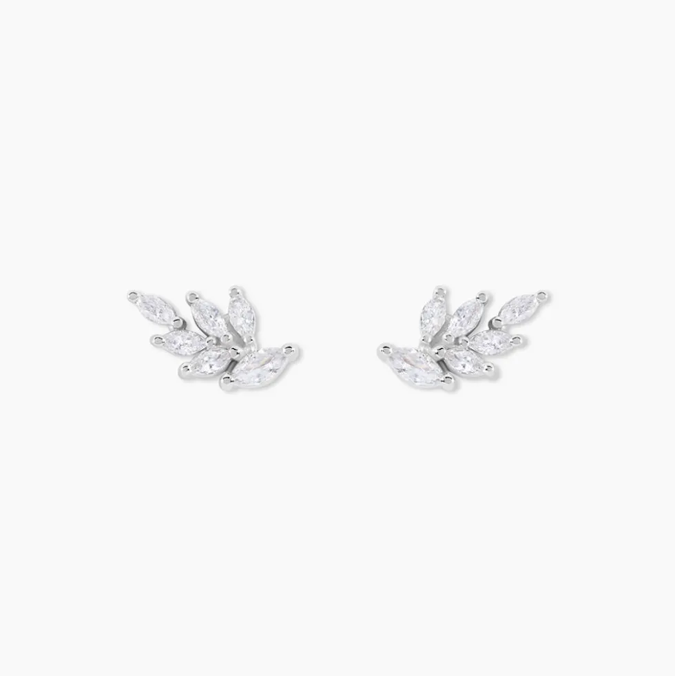 Boucles D'Oreilles Puces Feeria Argent Blanc Oxyde De Zirconium