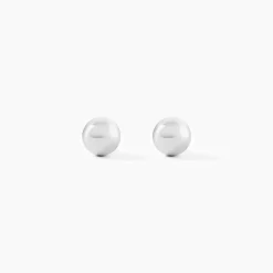 Boucles D'oreilles Puces Fidelia Boule Or Blanc