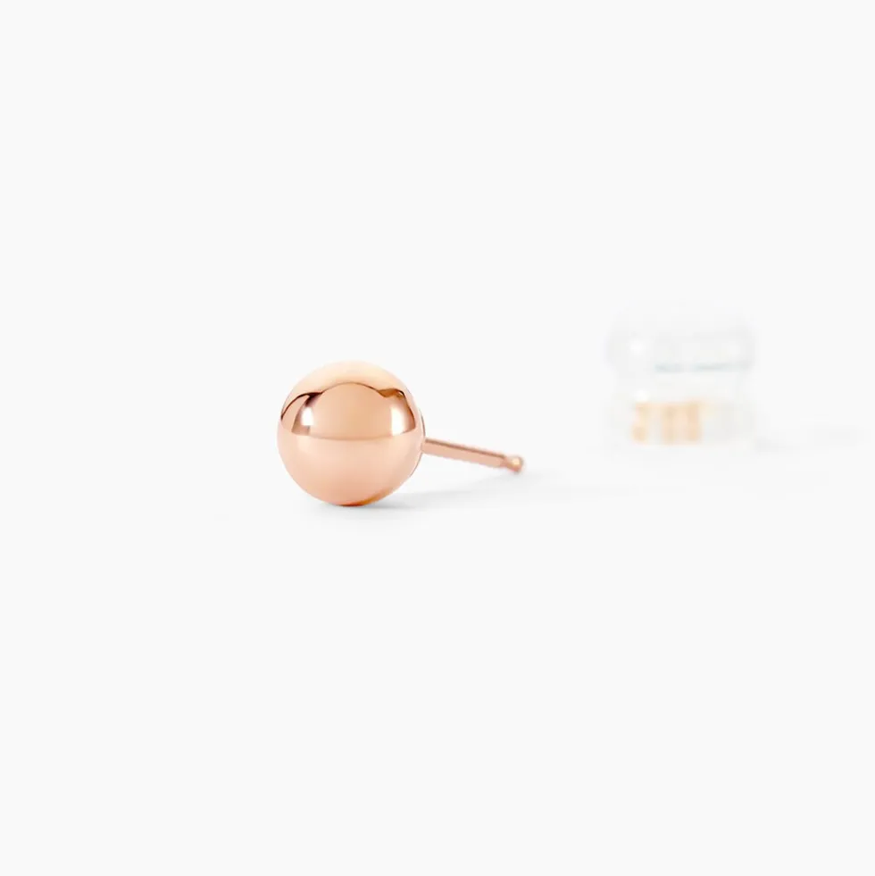 Boucles D'oreilles Puces Fidelia Boule Or Rose