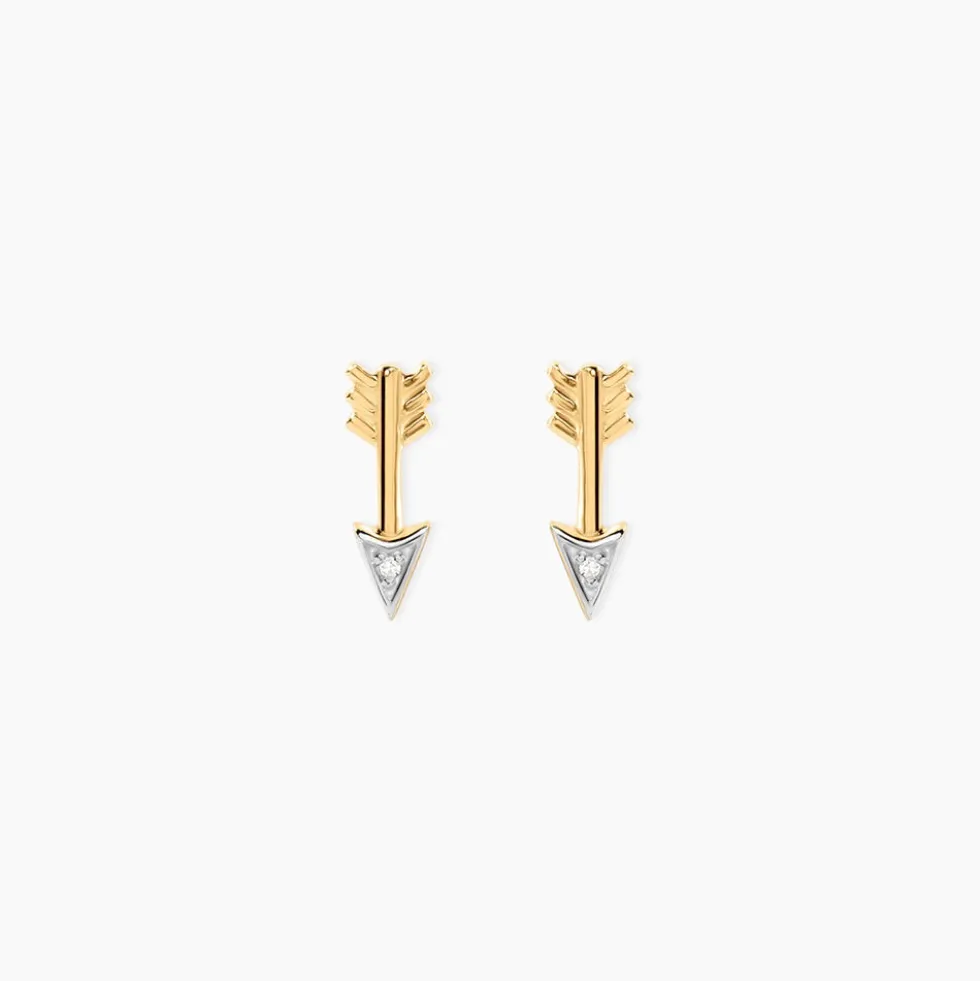 Boucles D'Oreilles Puces Fiorenzo Or Jaune Diamant