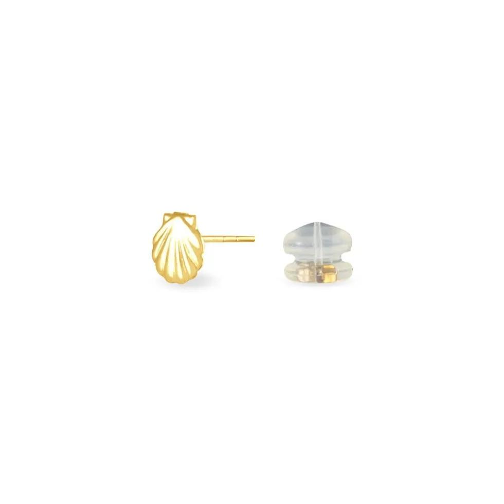 Boucles D'oreilles Puces Franzine Coquillage Or Jaune