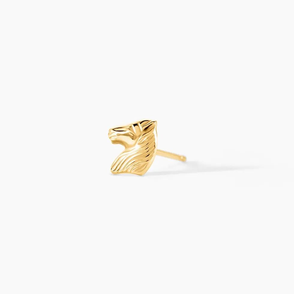 Boucles D'oreilles Puces Freyia Cheval Or Jaune