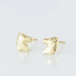 Boucles D'oreilles Puces Freyia Cheval Or Jaune