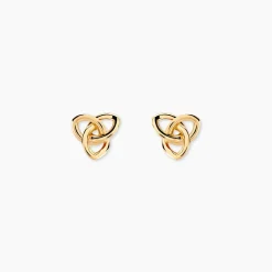 Boucles D'oreilles Puces Garnet Fleur Or Jaune