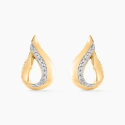 Boucles D'oreilles Puces Goccie Or Jaune Diamant