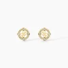 Boucles D'Oreilles Puces Guess Tiny Dancer Acier Jaune Oxyde De Zirconium