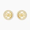 Boucles D'Oreilles Puces Guess Studs Party Acier Jaune Oxyde De Zirconium