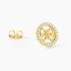 Boucles D'Oreilles Puces Guess Studs Party Acier Jaune Oxyde De Zirconium