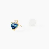 Boucles D'oreilles Puces Heart Or Jaune Topaze Oxyde De Zirconium
