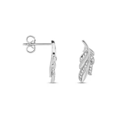 Boucles D'oreilles Puces Isae Argent Blanc Oxyde De Zirconium
