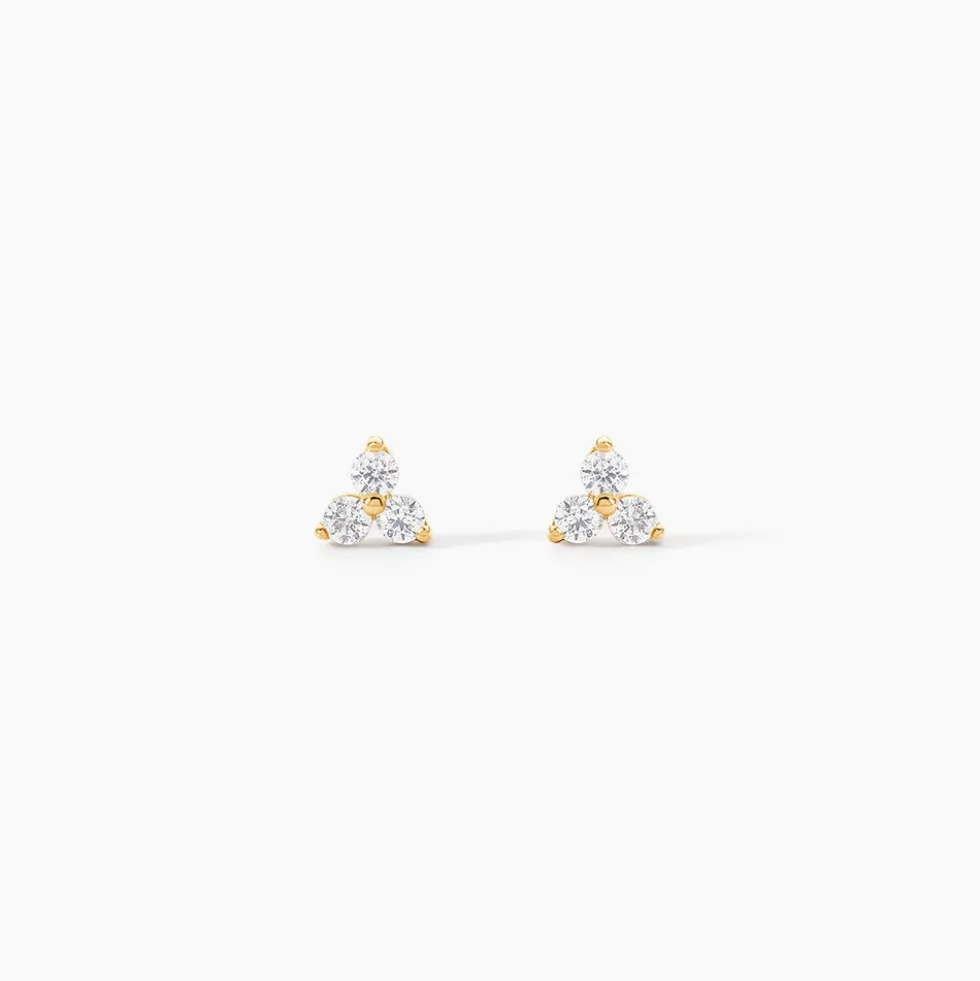Boucles D'oreilles Puces Isaora Or Jaune Oxyde De Zirconium