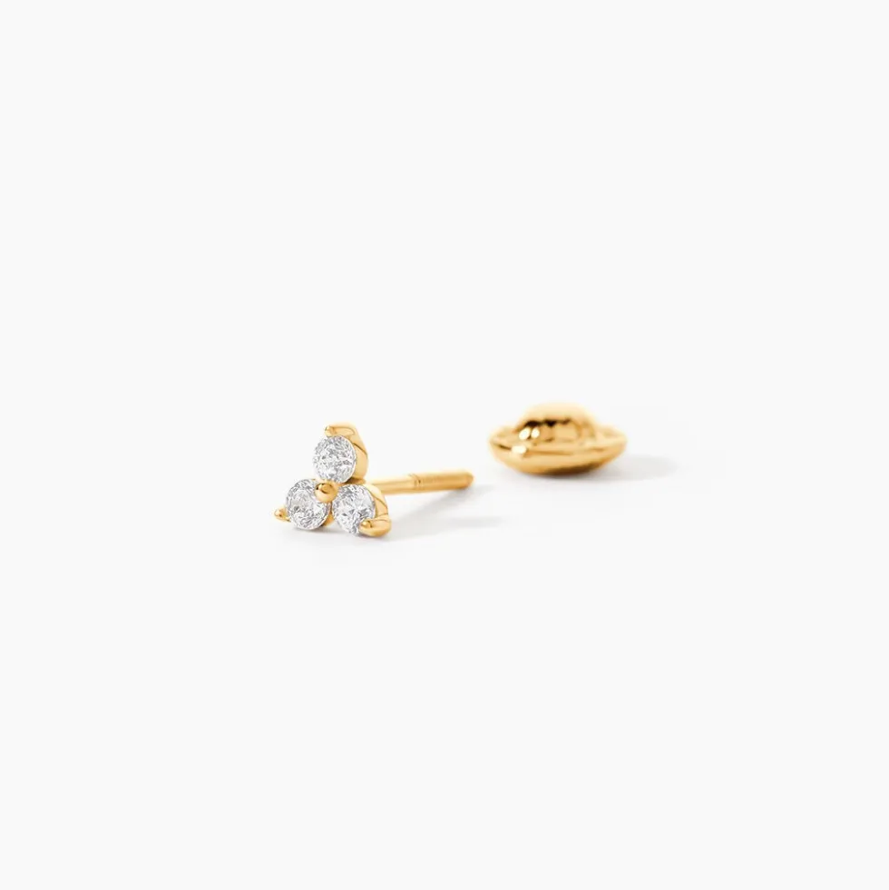 Boucles D'oreilles Puces Isaora Or Jaune Oxyde De Zirconium