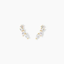 Boucles D'oreilles Puces Iuliana Or Jaune Oxyde De Zirconium