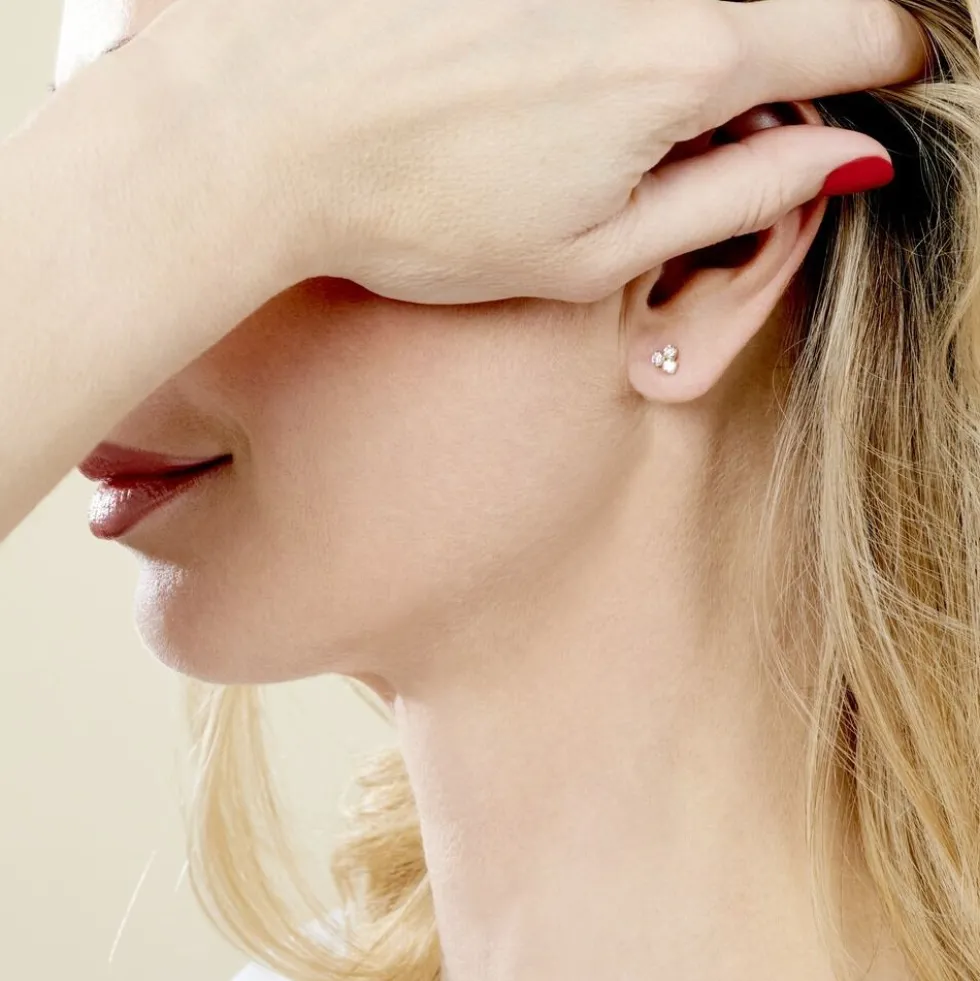 Boucles D'oreilles Puces Jana Or Jaune Oxydes De Zirconium