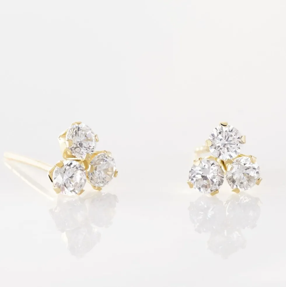 Boucles D'oreilles Puces Jana Or Jaune Oxydes De Zirconium