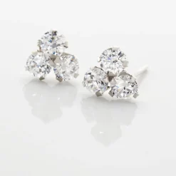 Boucles D'oreilles Puces Jana Or Blanc Oxyde De Zirconium