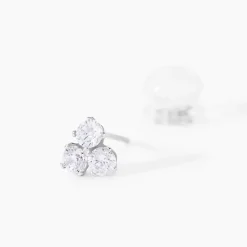 Boucles D'oreilles Puces Jana Or Blanc Oxyde De Zirconium