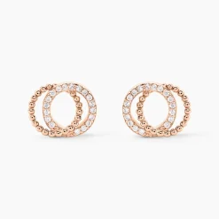Boucles D'oreilles Puces Janne Argent Rose Oxyde De Zirconium