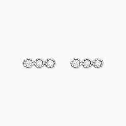 Boucles D'oreilles Puces Janys Argent Blanc Oxyde De Zirconium