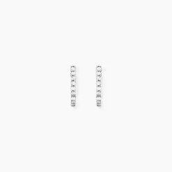 Boucles D'oreilles Puces Jayne Argent Blanc Oxyde De Zirconium