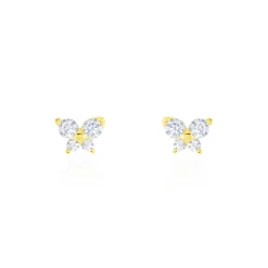 Boucles D'oreilles Puces Jemila Or Jaune Oxyde De Zirconium