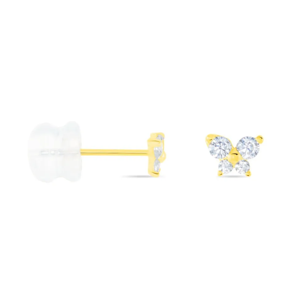 Boucles D'oreilles Puces Jemila Or Jaune Oxyde De Zirconium
