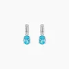 Boucles D'oreilles Puces Josefa Argent Blanc Oxyde De Zirconium