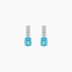 Boucles D'oreilles Puces Josefa Argent Blanc Oxyde De Zirconium