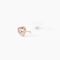 Boucles D'oreilles Puces Kadidjatou Or Rose Oxyde De Zirconium