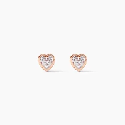 Boucles D'oreilles Puces Kadidjatou Or Rose Oxyde De Zirconium