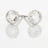 Boucles D'oreilles Puces Kadidia Or Blanc Oxyde De Zirconium