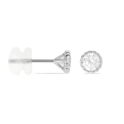 Boucles D'oreilles Puces Kadidia Or Blanc Oxyde De Zirconium