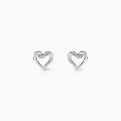 Boucles D'oreilles Puces Kaina Or Blanc Diamant