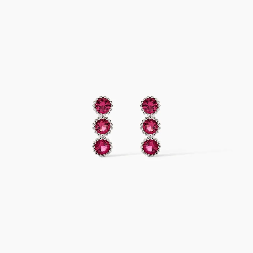 Boucles D'oreilles Puces Kasey Argent Blanc Oxyde De Zirconium