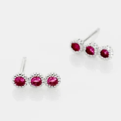 Boucles D'oreilles Puces Kasey Argent Blanc Oxyde De Zirconium